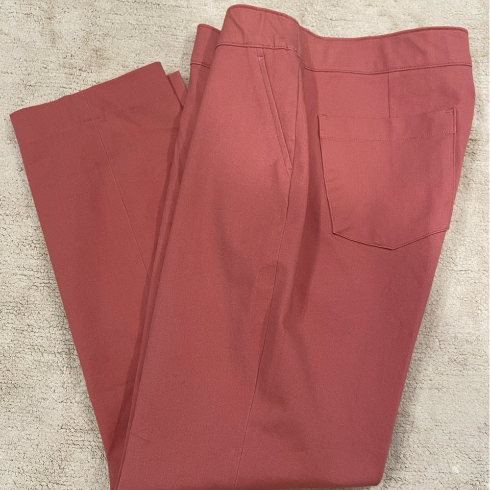 SPANX On-The-Go Ankle Slim Straight Pants In Terracotta Size M